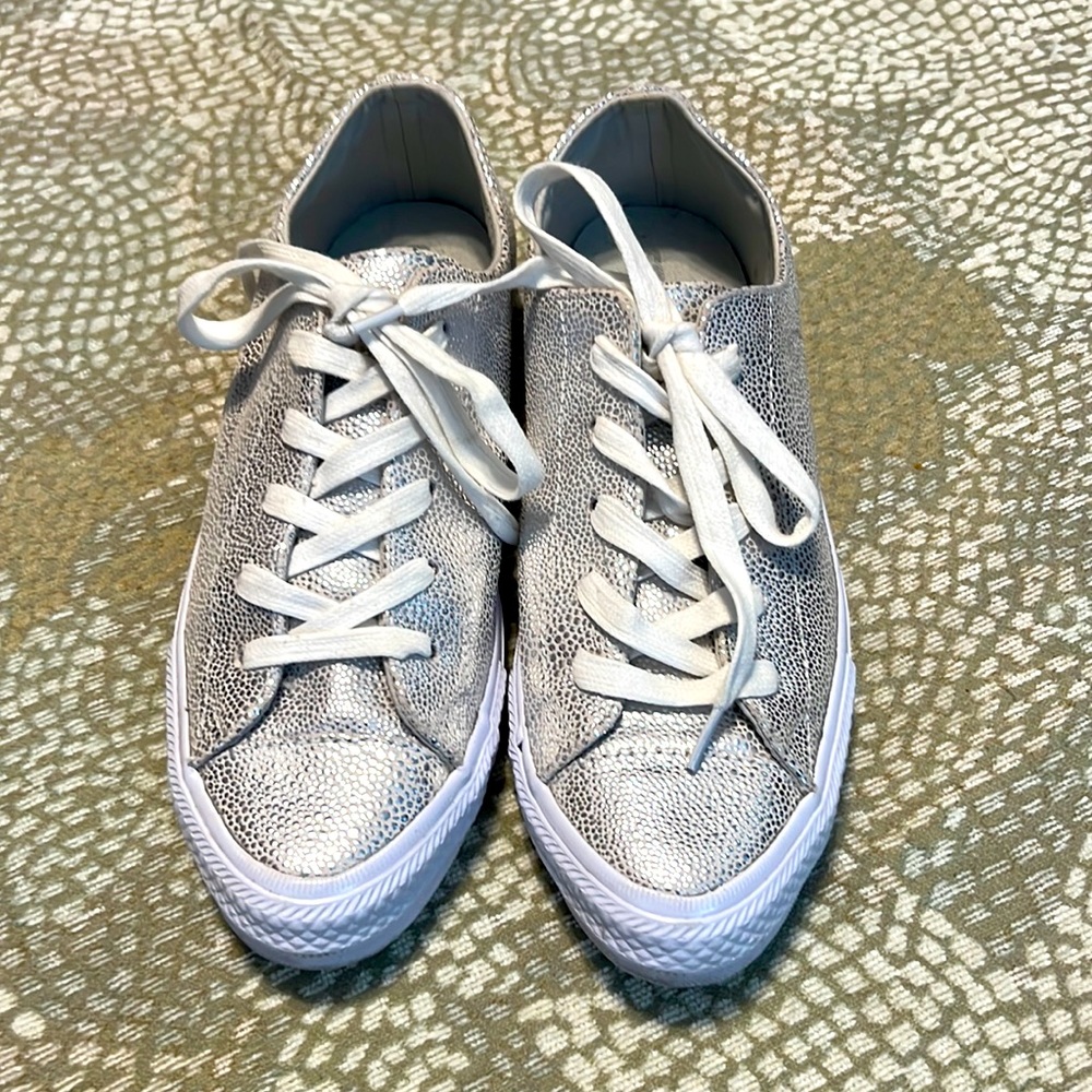 Gold Glitter Converse All Star Sneakers Size 8